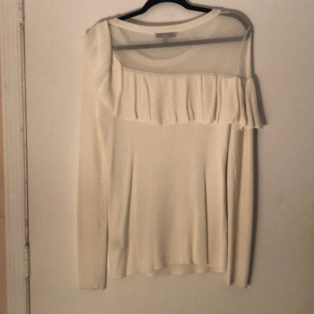 Cable Stitch Asymmetrical Ruffle Sweater XL - Picture 5 of 5